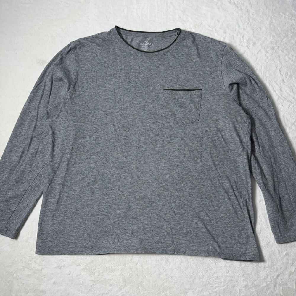 Bombas 100% Pima Cotton Heather Gray Crewneck‎ Men's Size Large Shirt Preppy